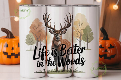 Deer in the Woods 20oz Tumbler Wrap Sublimation PixelChick 