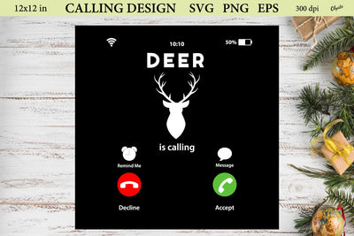 Deer is Calling Sublimation Design. Tshirt Design PNG SVG Olga Terlyanskaya 