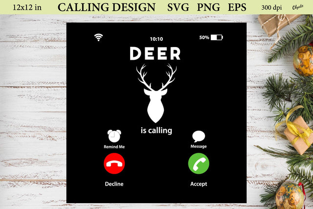 Deer is Calling Sublimation Design. Tshirt Design PNG SVG Olga Terlyanskaya 