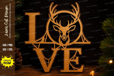 Deer Love Wall Art Laser Cut SVG Design SVG Regulrcrative 
