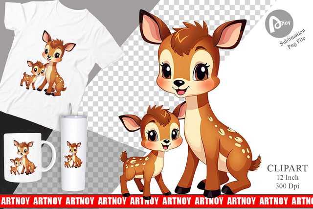 Deer Mother's Day Clipart Sublimation artnoy 