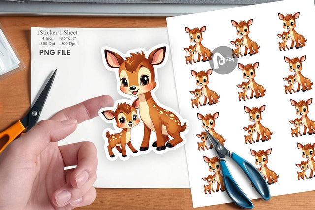 Deer Mother's Day Sticker Sublimation artnoy 