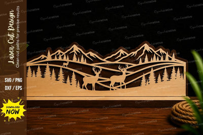 Deer Mountain Valley Laser Cut Svg Design SVG Regulrcrative 