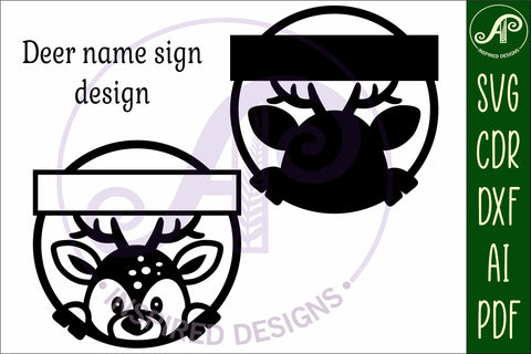 Deer name sign svg laser cut template SVG APInspireddesigns 