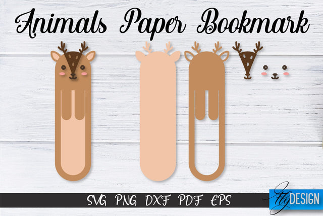 Deer Paper Bookmark SVG | Bookmark SVG Design | Book Lover SVG Fly Design 