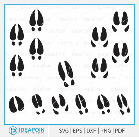 Deer paws svg, Animal Tracks svg, Deer Hoof Print Svg, Deer Hoof Print Png, Animal Paw Svg Files, Deer Footprint Svg, Paw Clipart SVG Dinvect 