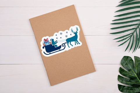 Deer santa Stickers Design Sublimation Regulrcrative 