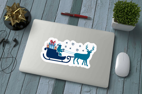 Deer santa Stickers Design Sublimation Regulrcrative 