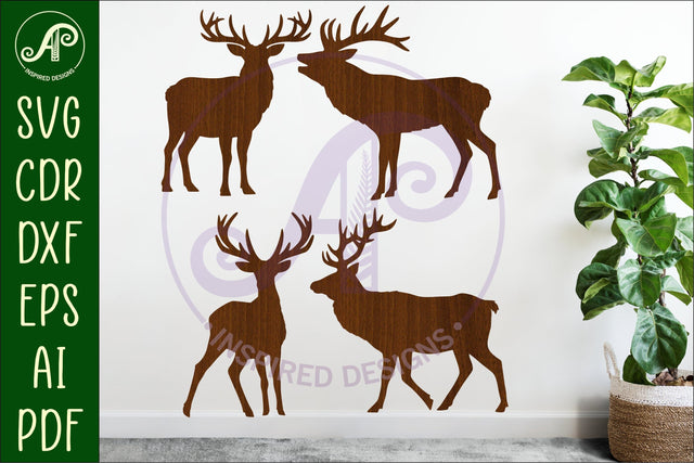 Deer Silhouette laser cut wall art SVG APInspireddesigns 
