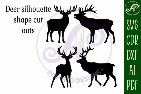 Deer Silhouette laser cut wall art SVG APInspireddesigns 