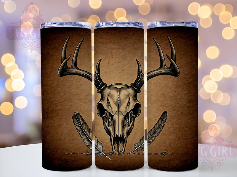 Deer Skull 20oz Tumbler Wrap, Deer Skull, Skull Tumbler, Tumbler Wrap, 20oz Sublimation, Hunting Decor, Unique Gift, Camo Design Sublimation SvggirlplusArt 