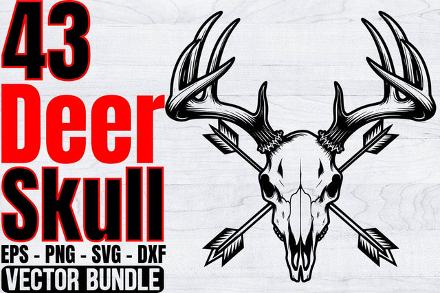Deer Skull Hunting SVG Bundle, Animal Skull SVG, Hunting Season SVG SVG Creativeart88 