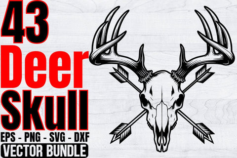 Deer Skull Hunting SVG Bundle, Animal Skull SVG, Hunting Season SVG SVG Creativeart88 