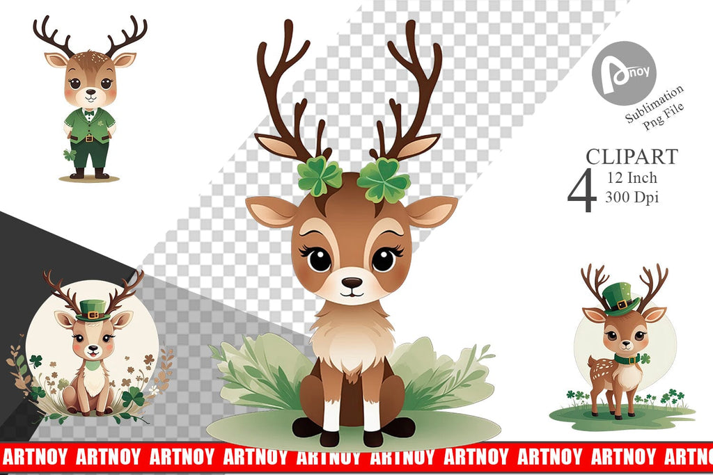 Deer St. Patrick Clipart - So Fontsy