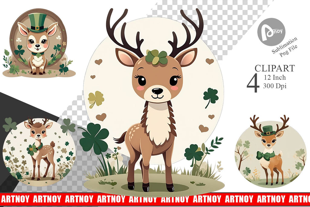 Deer St. Patrick Clipart - So Fontsy