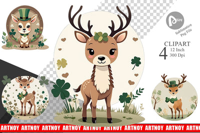 Deer St. Patrick Clipart Sublimation artnoy 