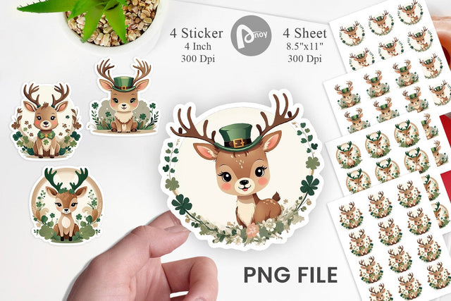 Deer St. Patrick Sticker Sublimation artnoy 