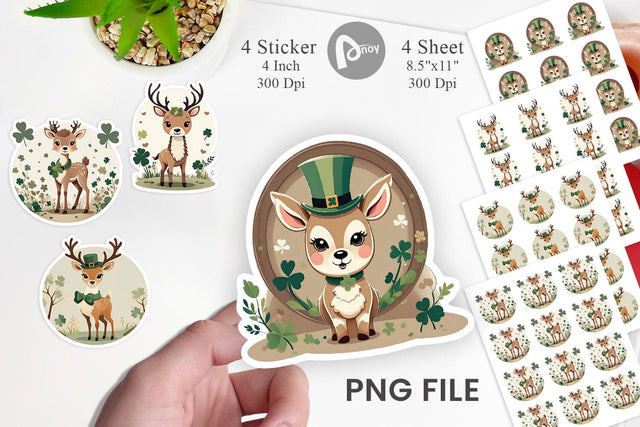 Deer St. Patrick Sticker Sublimation artnoy 