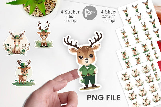 Deer St. Patrick Sticker Sublimation artnoy 