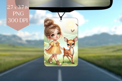 Deer & Sunshine Girl Air Freshener PNG Sublimation BijouBay 