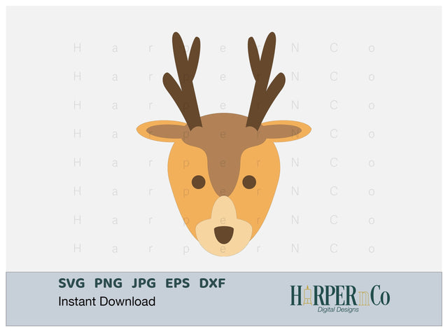Deer SVG PNG Cut EPS File SVG HarperNCo 