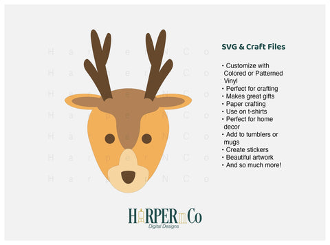 Deer SVG PNG Cut EPS File SVG HarperNCo 