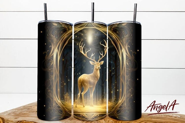 deer tumbler / dark tumbler wrap / 3d sublimation deer png Sublimation Angelina Semenova 