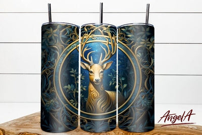deer tumbler / floral tumbler wrap / 3d sublimation deer png Sublimation Angelina Semenova 