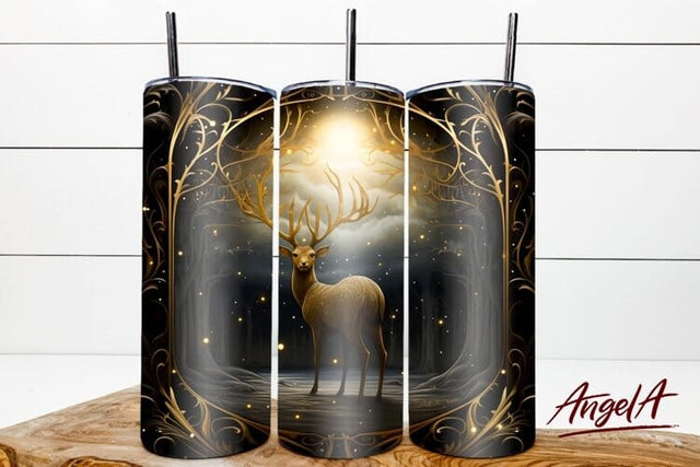 Deer tumbler/ magic background / 3d sublimation deer png Sublimation Angelina Semenova 