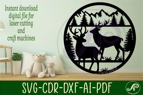 Deer wall art sign, SVG file SVG APInspireddesigns 