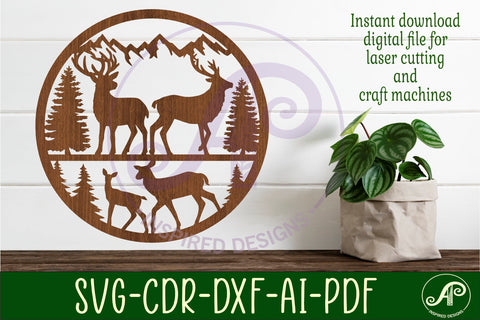 Deer wall sign svg laser cut file SVG APInspireddesigns 