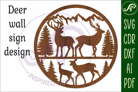 Deer wall sign svg laser cut file SVG APInspireddesigns 
