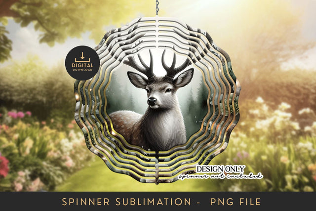 Deer Wind Spinner Sublimation PNG Design - Digital File Sublimation BijouBay 