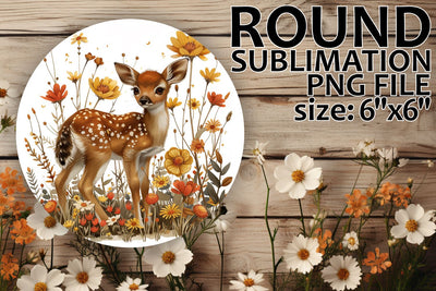 Deer with Floral Keychain and Ornament Design Sublimation afrosvg 