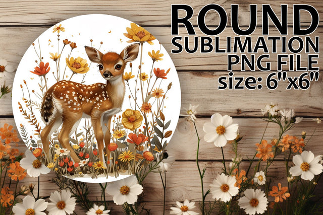 Deer with Floral Keychain and Ornament Design Sublimation afrosvg 