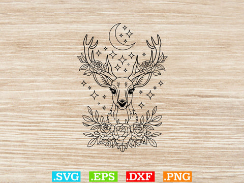 Deer With Flowers Svg Bundle, Cute Floral Animal Svg, Deer Clipart SVG Creativeart88 