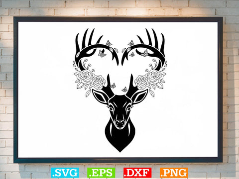 Deer With Flowers Svg Bundle, Cute Floral Animal Svg, Deer Clipart SVG Creativeart88 