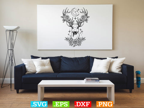 Deer With Flowers Svg Bundle, Cute Floral Animal Svg, Deer Clipart SVG Creativeart88 
