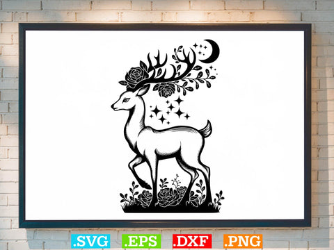 Deer With Flowers Svg Bundle, Cute Floral Animal Svg, Deer Clipart SVG Creativeart88 