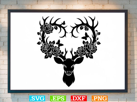 Deer With Flowers Svg Bundle, Cute Floral Animal Svg, Deer Clipart SVG Creativeart88 