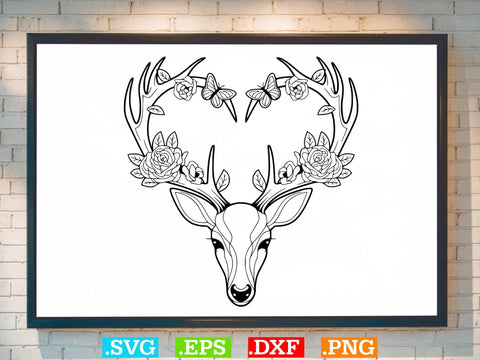 Deer With Flowers Svg Bundle, Cute Floral Animal Svg, Deer Clipart SVG Creativeart88 