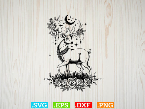 Deer With Flowers Svg Bundle, Cute Floral Animal Svg, Deer Clipart SVG Creativeart88 