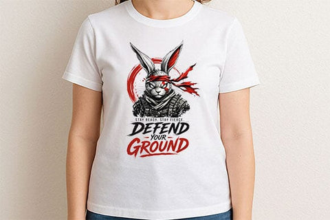 Defend Your Ground Rabbit PNG Motivational Quote POD Design SVG BillahCrafts 