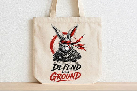 Defend Your Ground Rabbit PNG Motivational Quote POD Design SVG BillahCrafts 