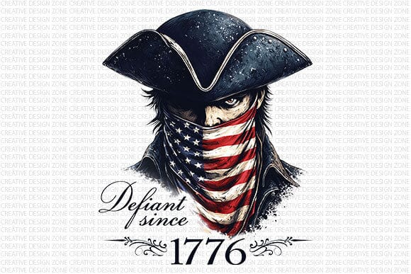 アート・デザイン・音楽 AMERICAN RACER Defiant Since 1776 Patriotic PNG | Vintage Americana Digital