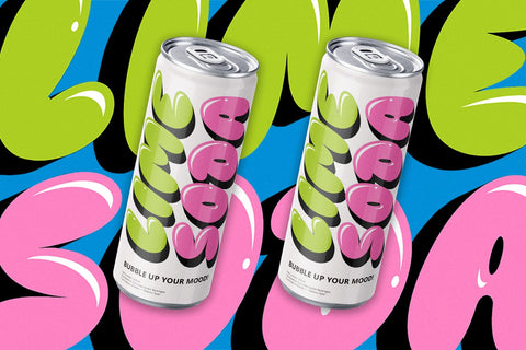 Defkins — The Bubble Pop Display Typeface Font Four Lines Std. 