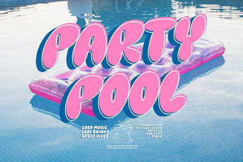 Defkins — The Bubble Pop Display Typeface Font Four Lines Std. 