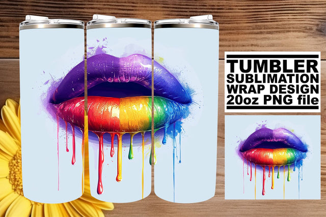 Delicate 3D Lip Art Tumbler Wrap Sublimation afrosvg 