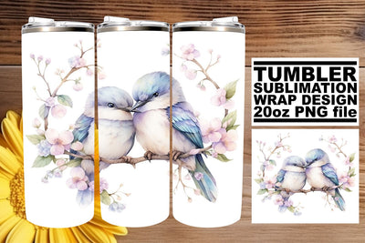 Delicate Avian Tumbler Art Sublimation afrosvg 