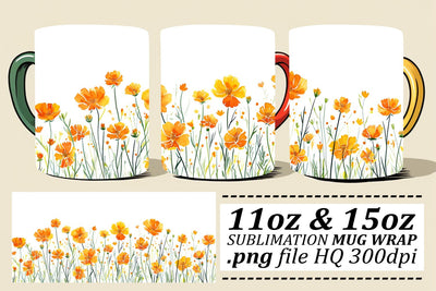 Delicate Blossom Haven Mug Pattern Art Sublimation afrosvg 